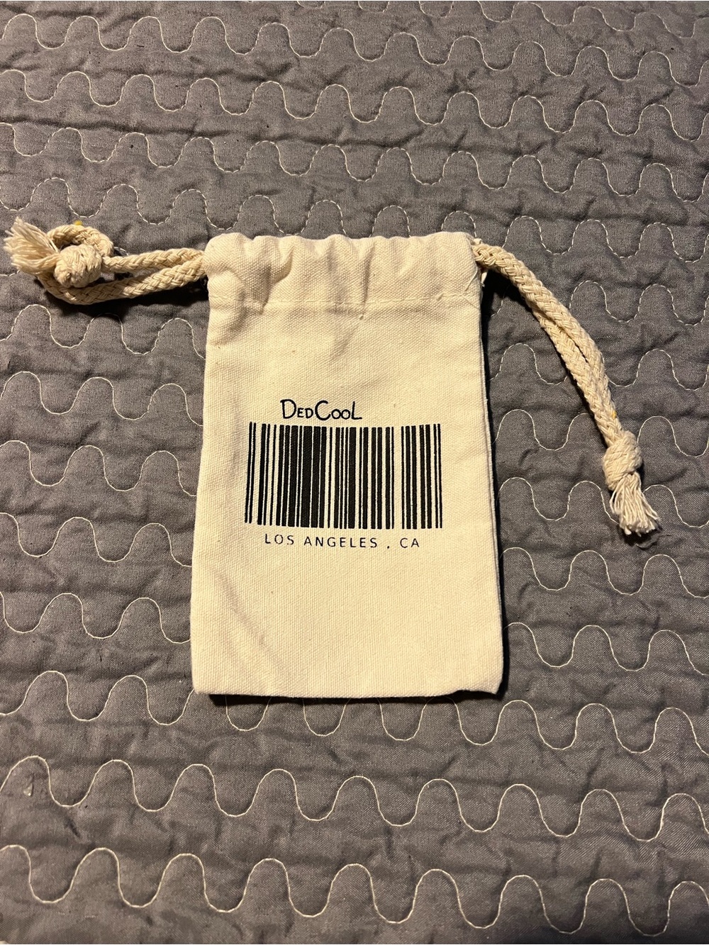 DedCool Natural Canvas Drawstring Pouch - Beige
